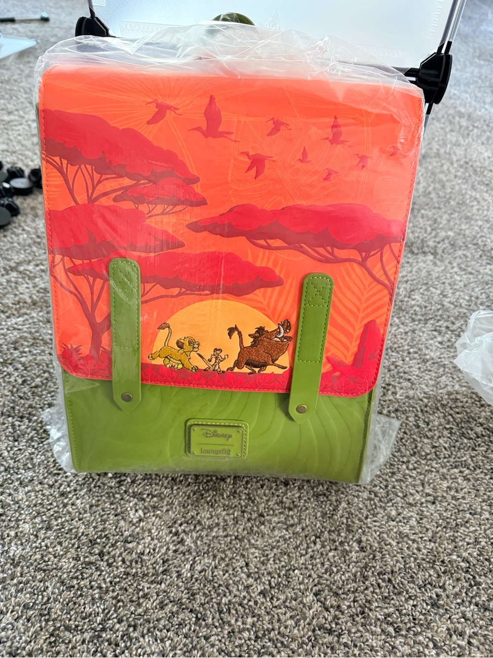 Loungefly The Lion King Sunset Green and Orange Mini Backpack